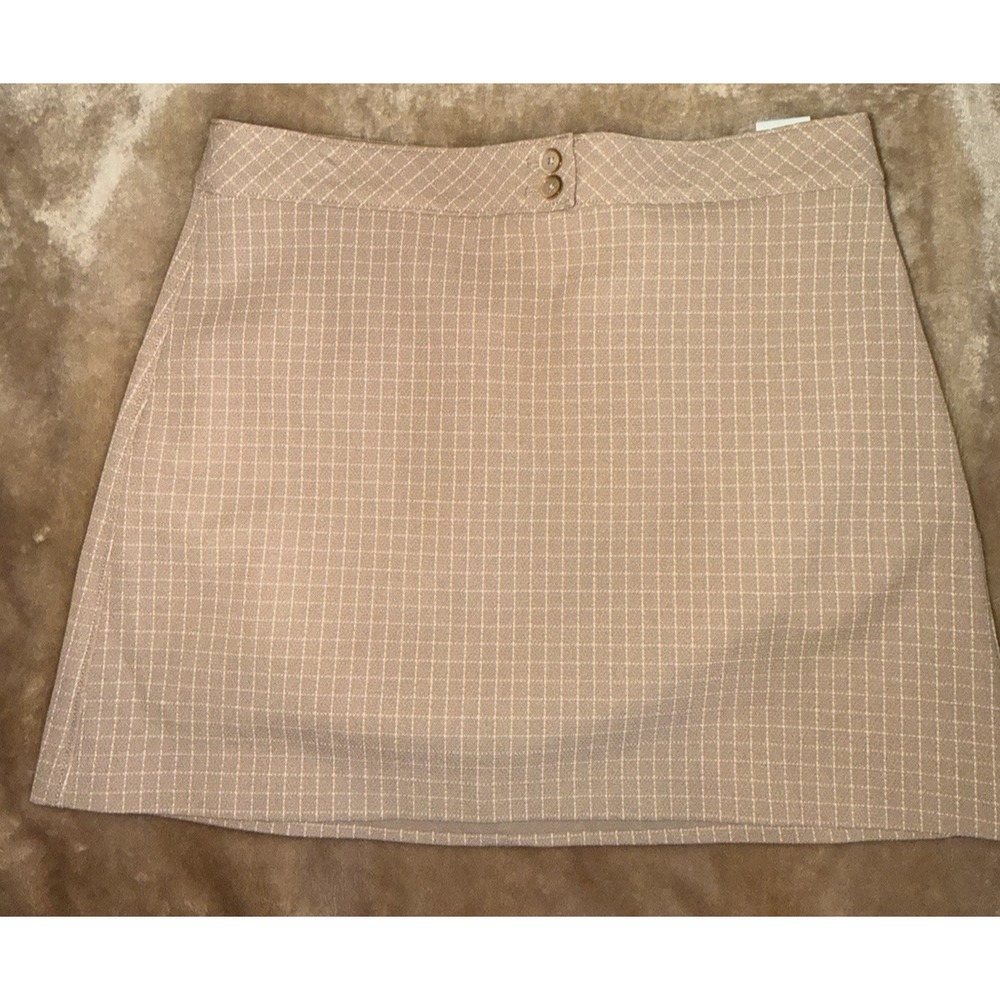 New Express Skirt Womens Size 10 Brown Short Pencil Checked